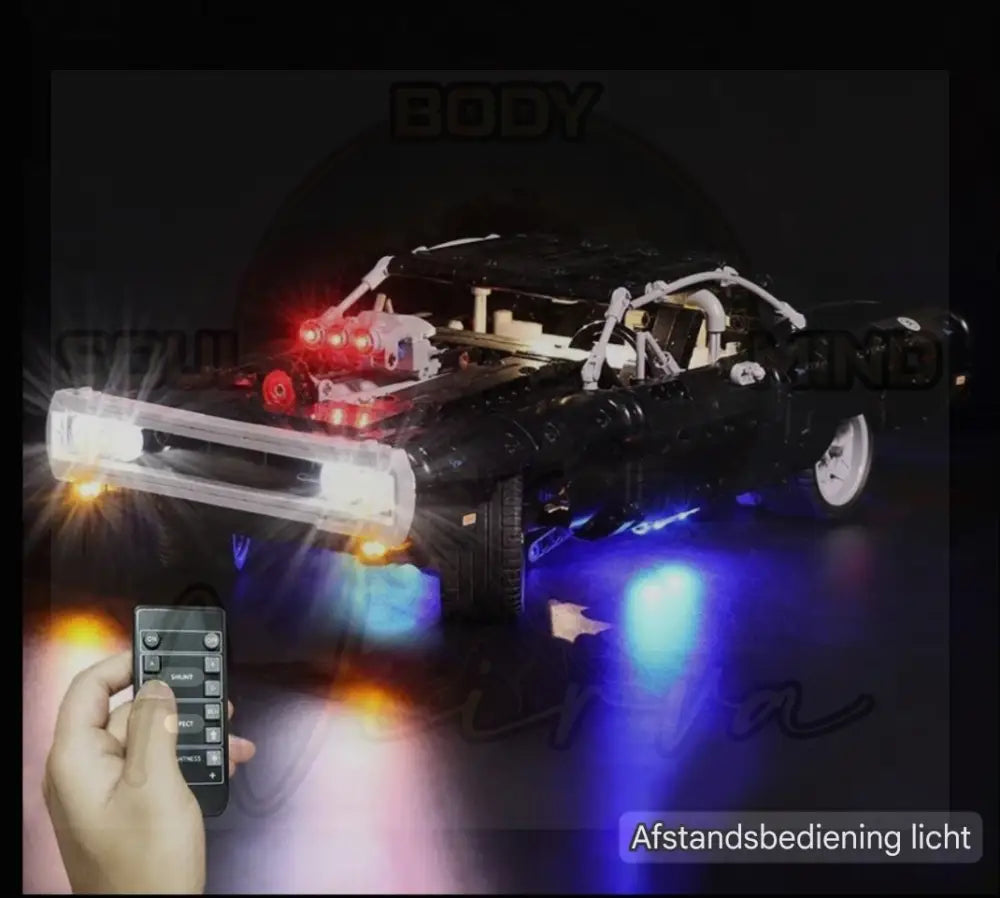 1077PCS Technische Dodge Charger Racewagen Auto met licht