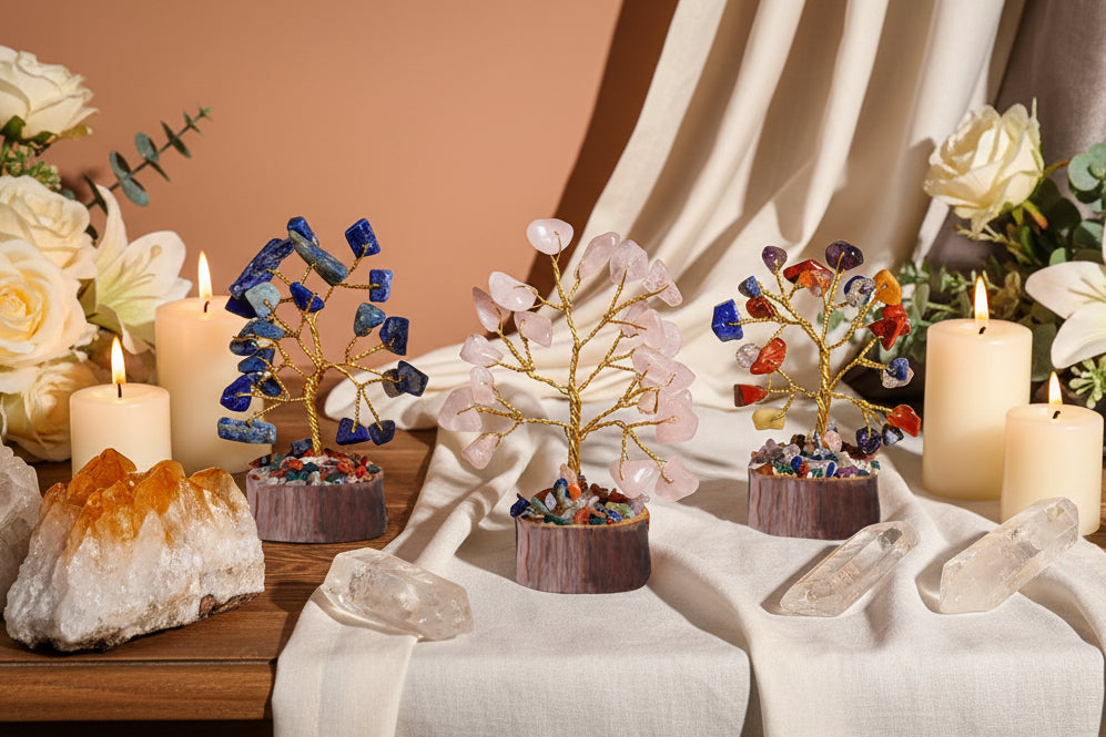 Chakra Edelsteenboom – Set van 12 Kristalboomen