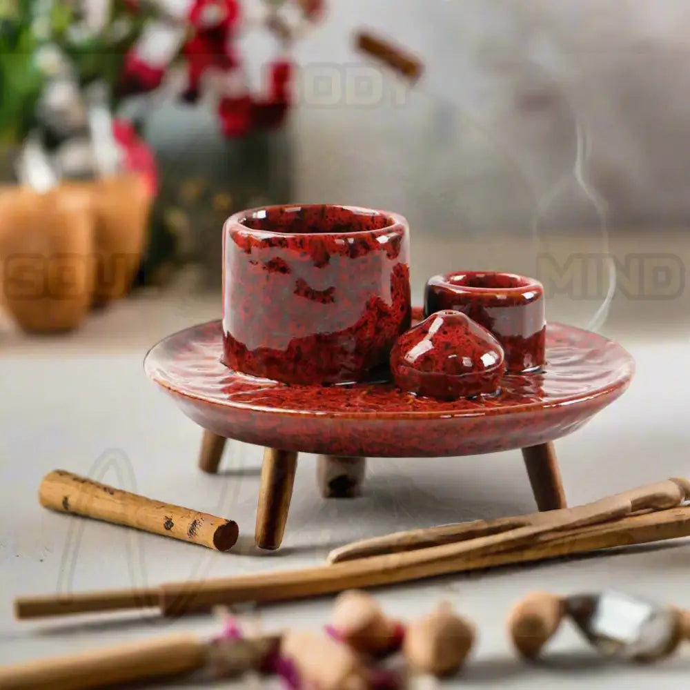 4 in 1 Keramische Wierook Brander A-Rood