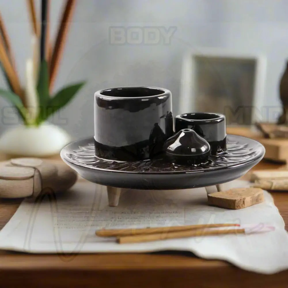 4 in 1 Keramische Wierook Brander A-Zwart