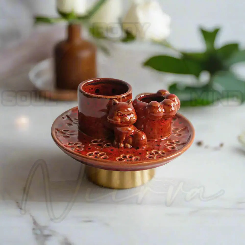 4 in 1 Keramische Wierook Brander C-Rood