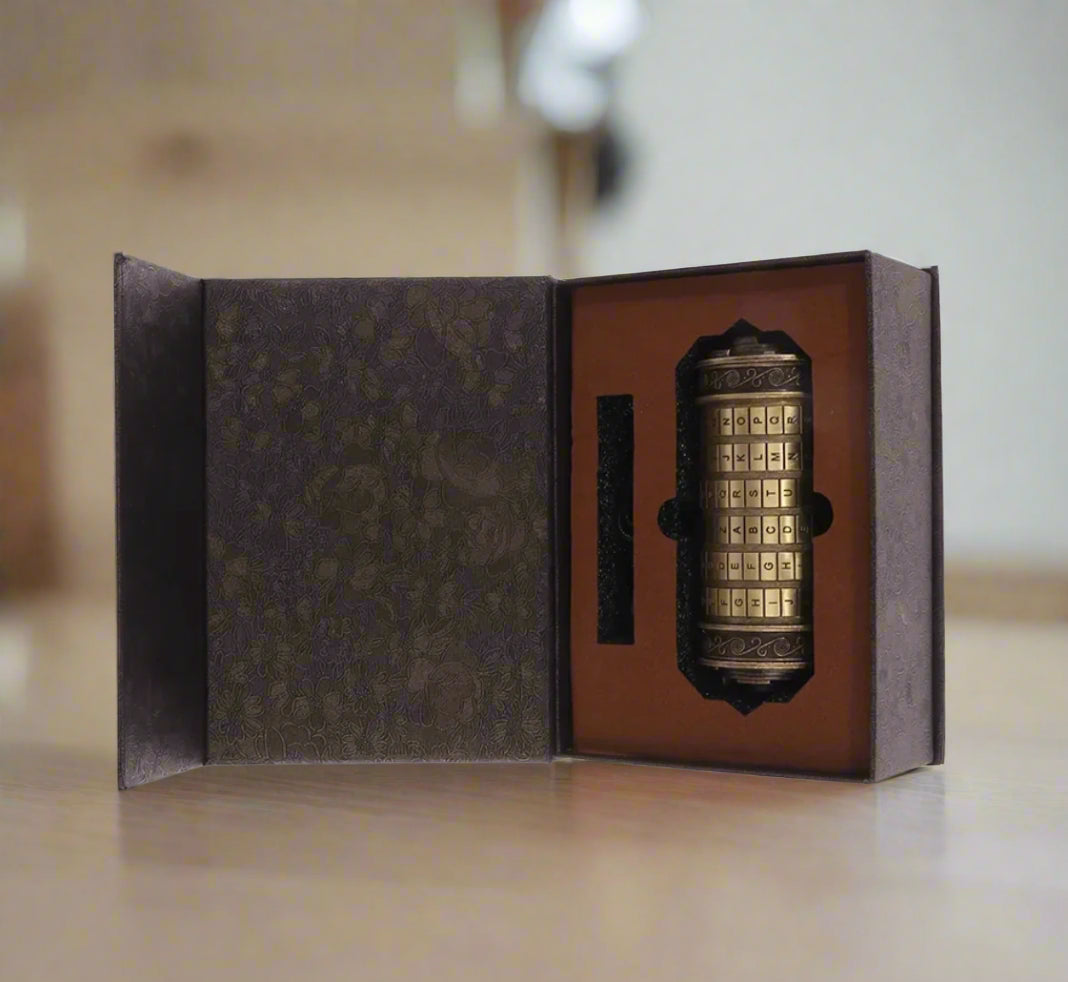 Leonardo Da Vinci Cryptex – Metalen Code Slot | Liefdesslot voor Bruiloft, Valentijn, Escape Room & Cadeau