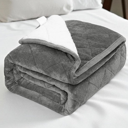 WOLTU Therapeutisch Verzwaringsdeken voor Volwassenen (7/9/11kg) – Dubbelzijdige Flanel & Sherpa Fleece – Tegen Stress, Angst & Slapeloosheid