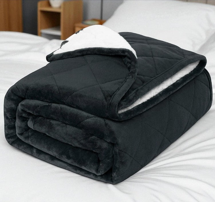 WOLTU Therapeutisch Verzwaringsdeken voor Volwassenen (7/9/11kg) – Dubbelzijdige Flanel & Sherpa Fleece – Tegen Stress, Angst & Slapeloosheid