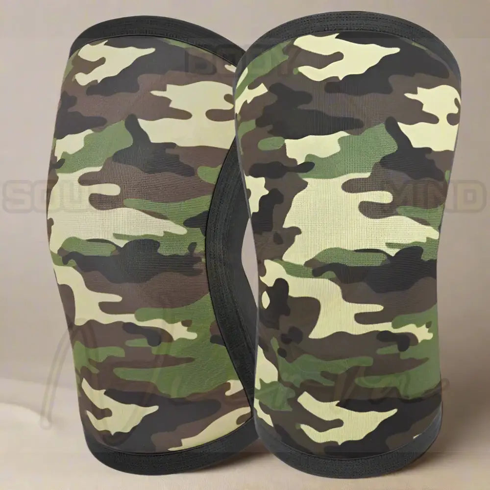 AOLIKES 7MM Elleboogcompressiekussens voor gewichtheffen Powerlifting Camo / L