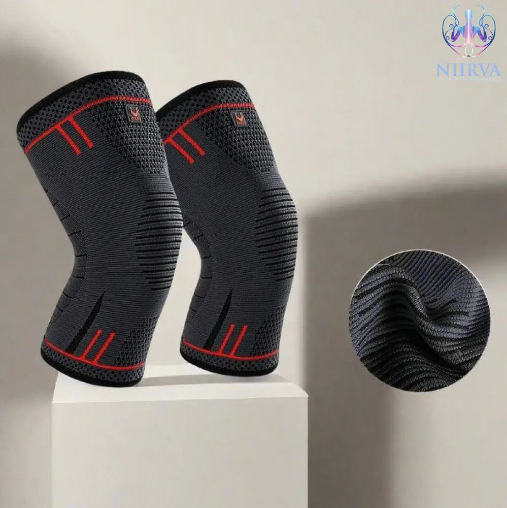 Compressie Knie Ondersteuning Mouw - 1 stuck Rood / M