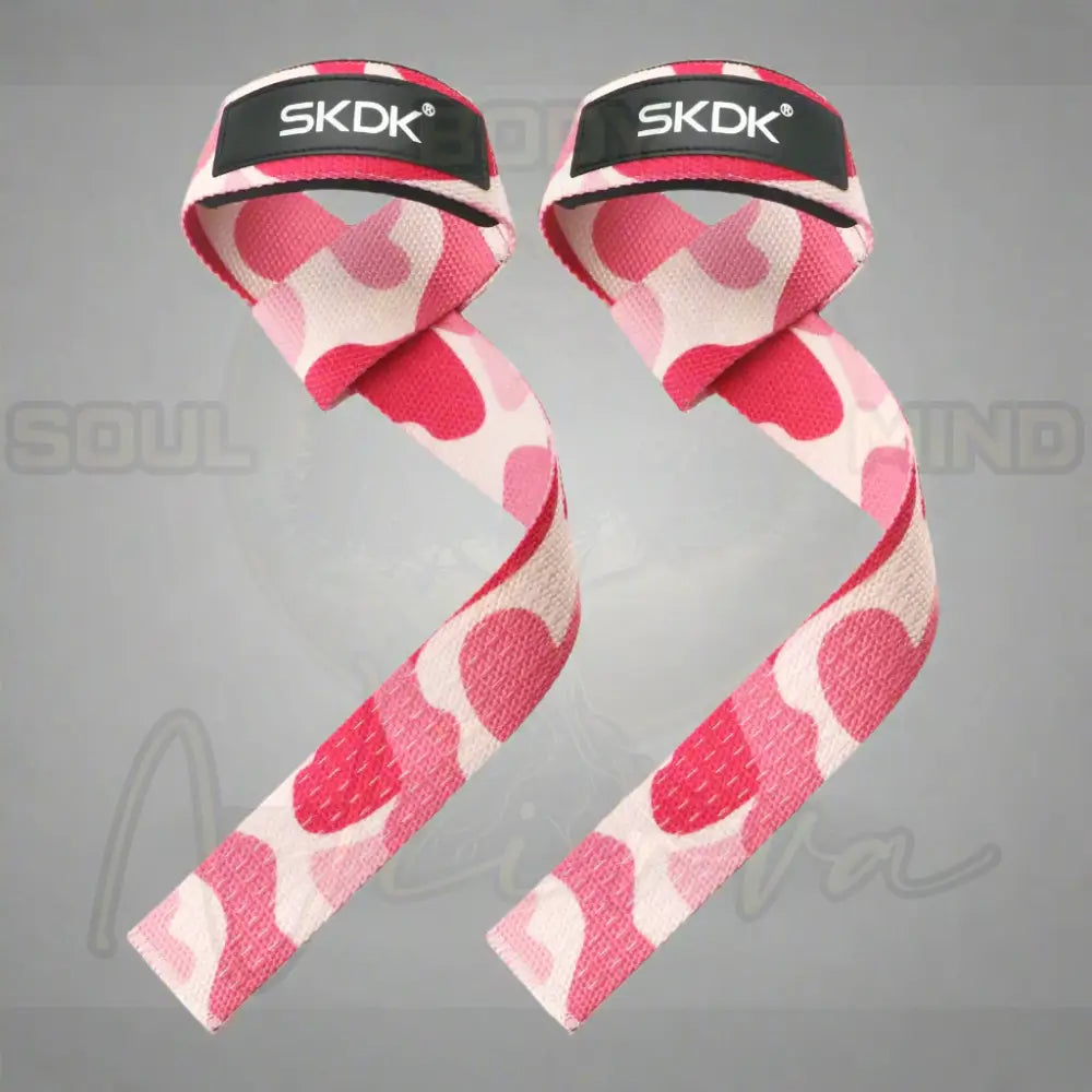 Gewichthefriemen Antislip Siliconen Lifting Polsbandjes Camouflage Roze