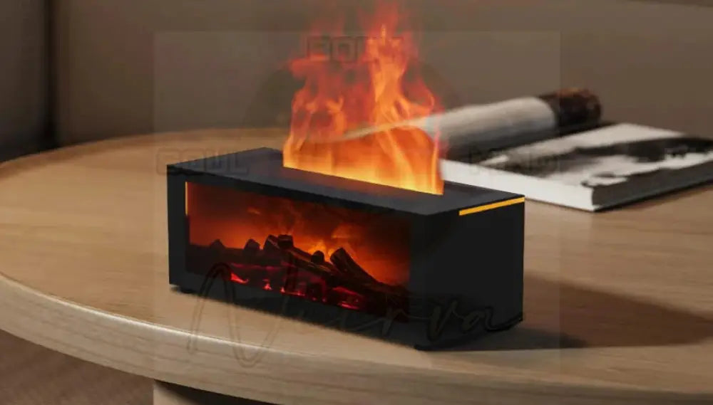 Luchtbevochtiger Essentiële olie Diffuser Vlam Zwart