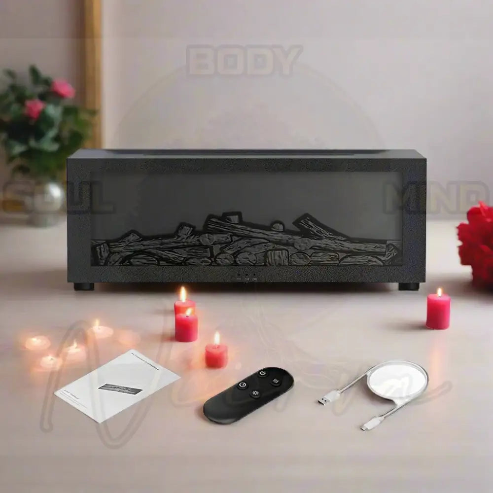 Luchtbevochtiger Essentiële olie Diffuser Vlam Zwart