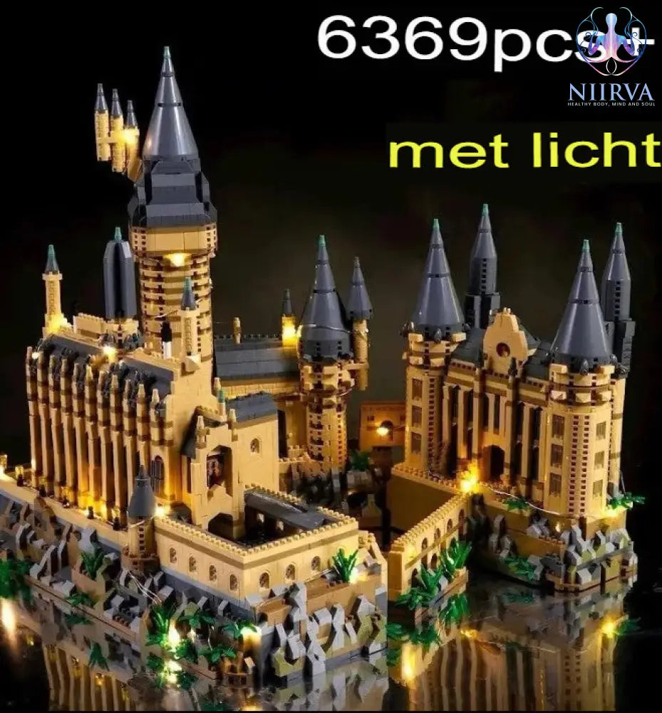 Micro Bakstenen Stad Middeleeuwse Magisch Kasteel NO BOX-met licht