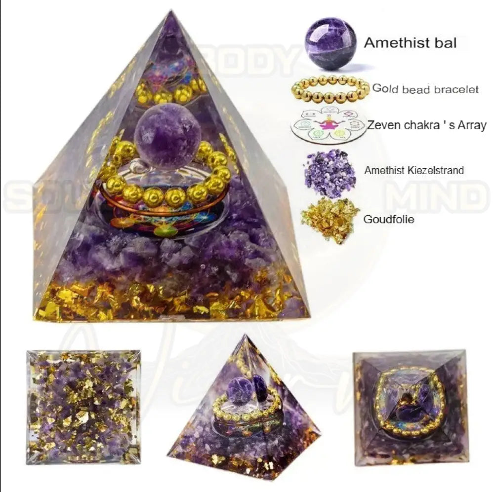 Natuurlijk Kristal Energiegenerator Piramide Amethist