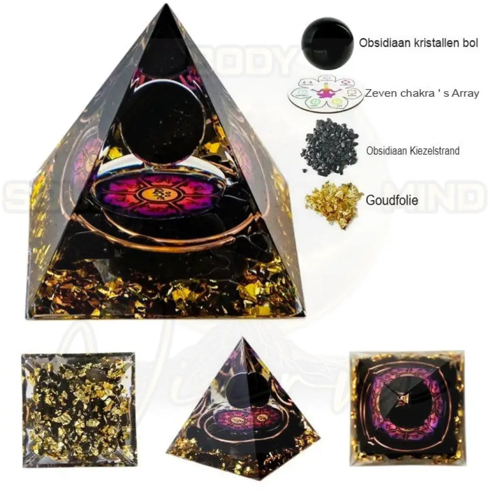 Natuurlijk Kristal Energiegenerator Piramide Obsidiaan