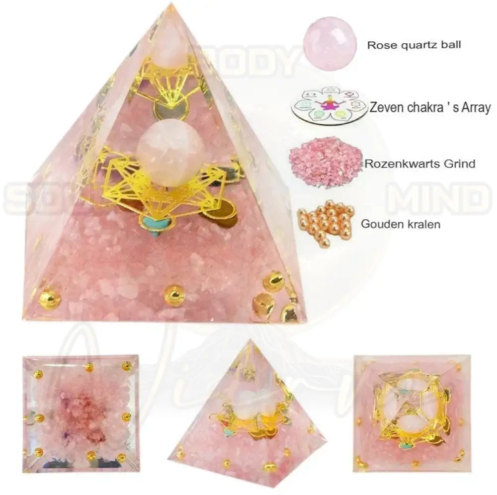 Natuurlijk Kristal Energiegenerator Piramide Roze Kristal