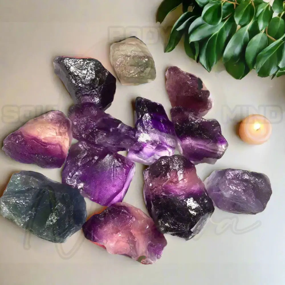 Natuurlijk Kristal Stenen 100g Kleurrijke Fluoriet / ongeveer 100g