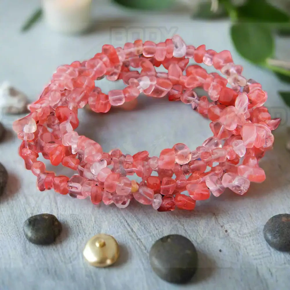 Natuursteen Armband Watermeloen