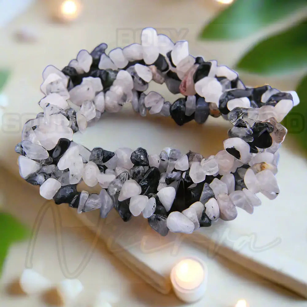 Natuursteen Armband Zwart rutielkwarts