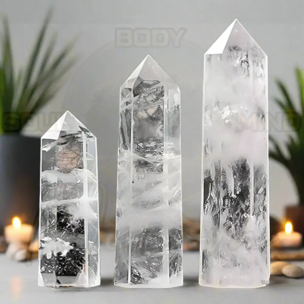 Natuursteen en kristallen puntstaf Helder kwarts / 1pc Size 50-60mm