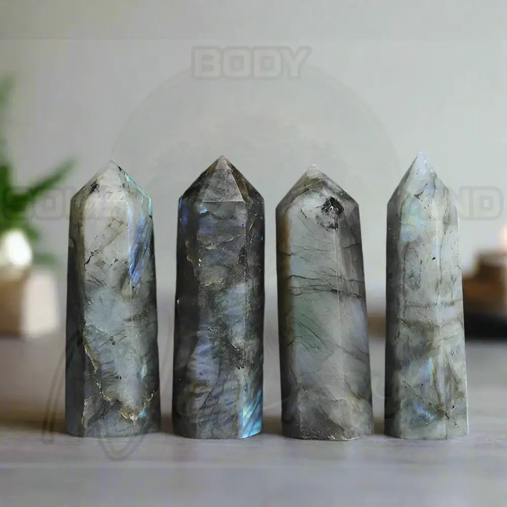 Natuursteen en kristallen puntstaf Labradoriet / 1pc Size 40-50mm