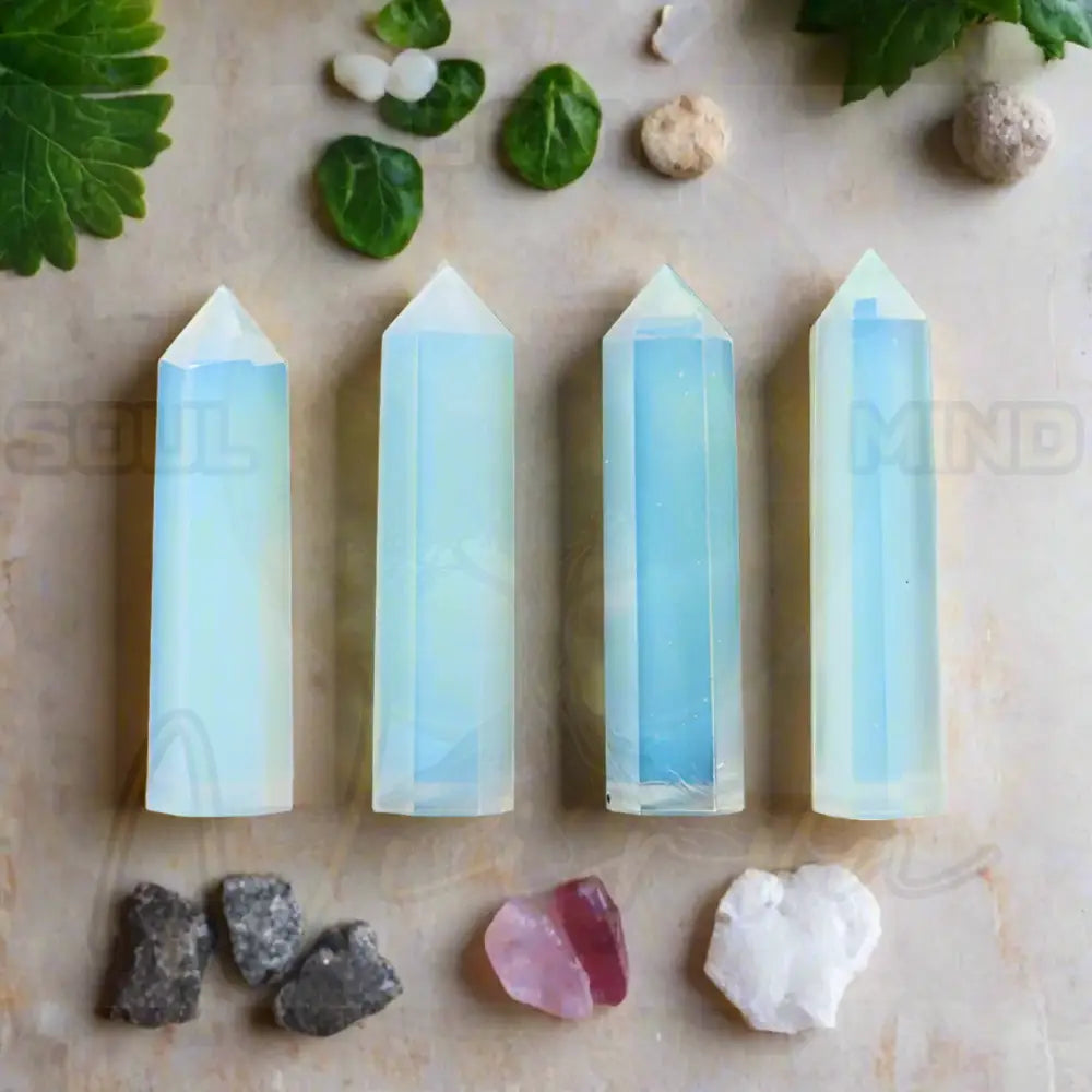 Natuursteen en kristallen puntstaf Opaal-niet natuurlijk / 1pc Size 70-80mm