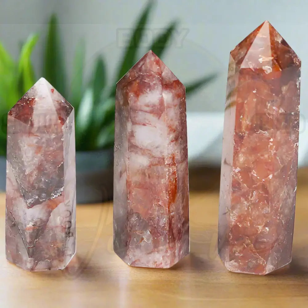 Natuursteen en kristallen puntstaf Rode gombloem / 1pc Size 40-50mm