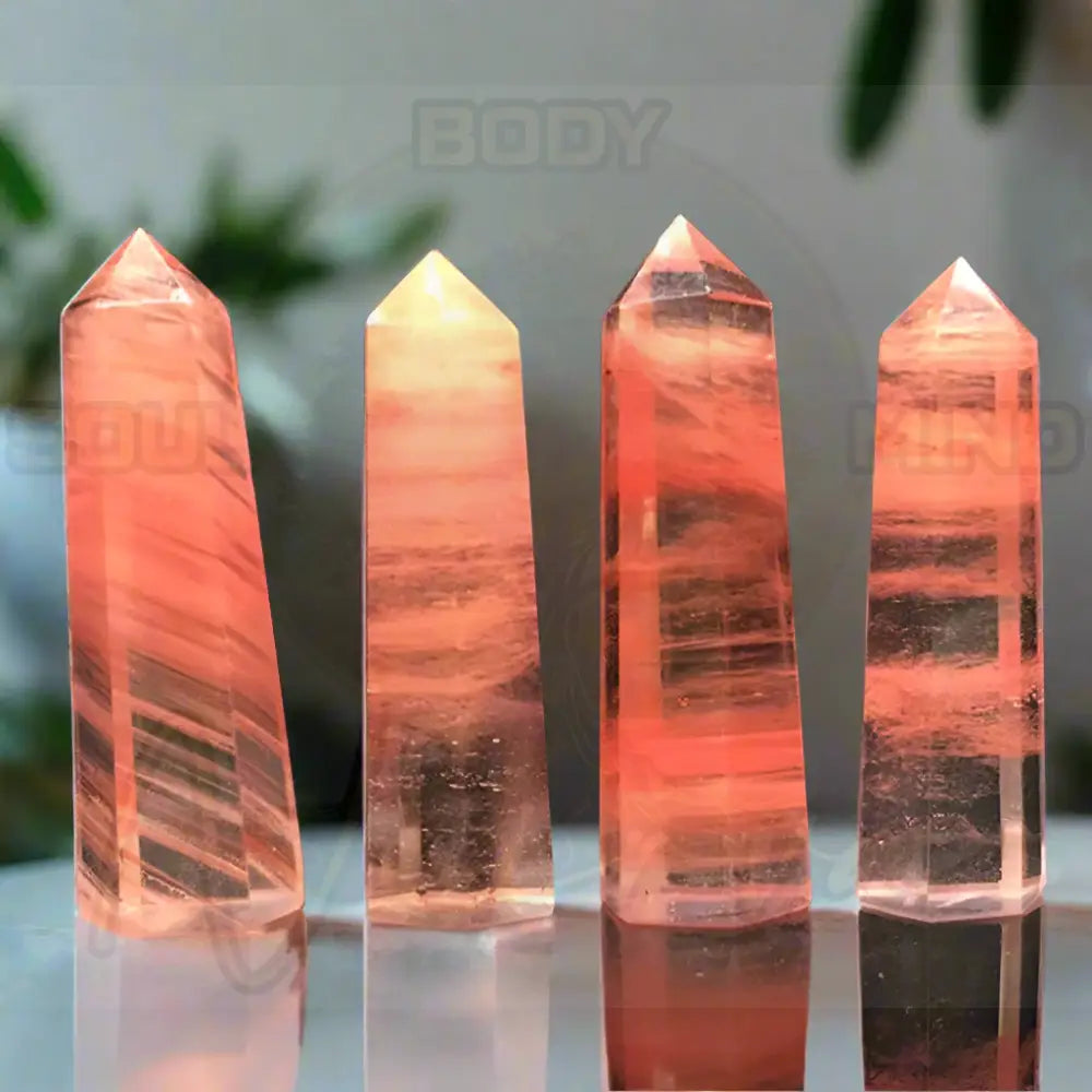 Natuursteen en kristallen puntstaf Rode Smeltsteen / 1pc Size 50-60mm