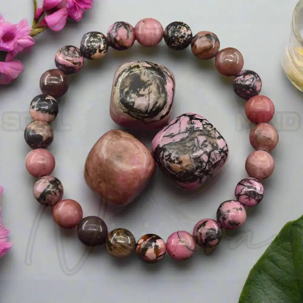 Natuursteen Reiki Armband 1 Rhodoniet / 21cm(8.27inch) / 6mm Kralen