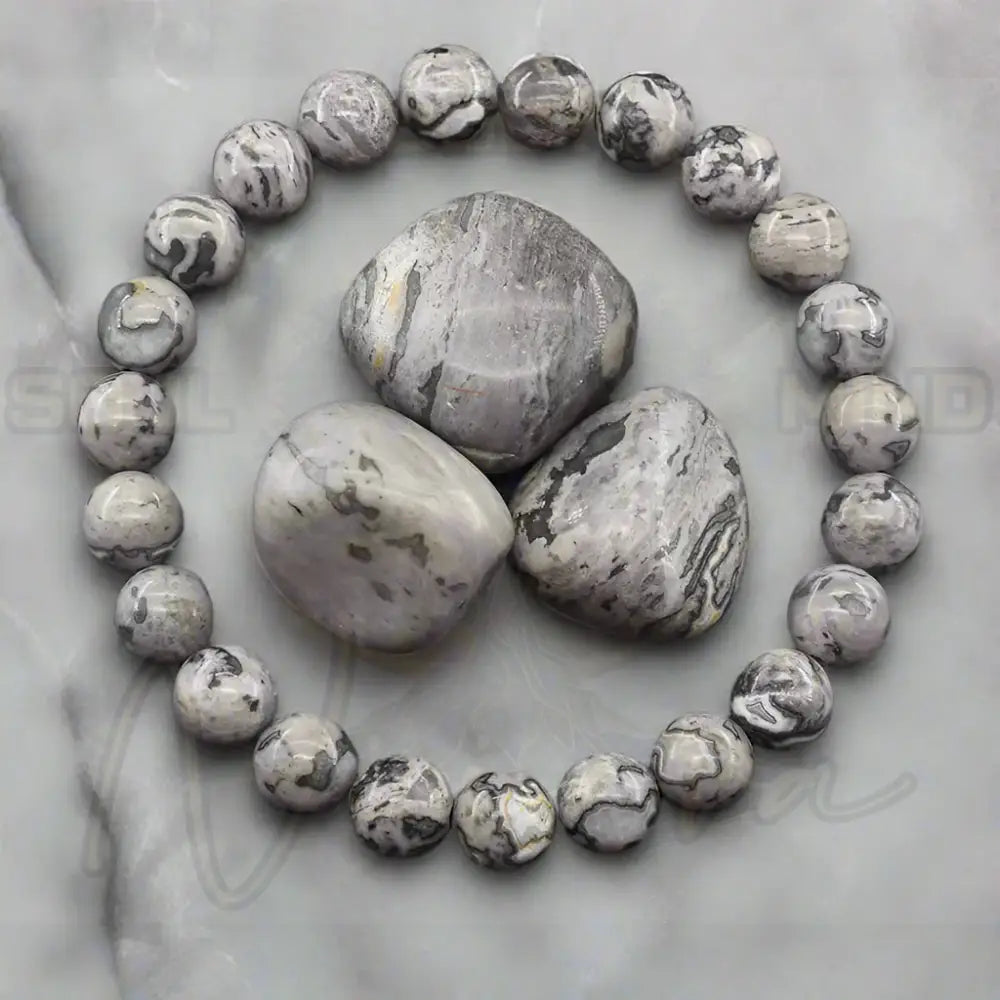 Natuursteen Reiki Armband 19 Landkaart Steen / 17cm(6.69inch) / 8 mm Kralen