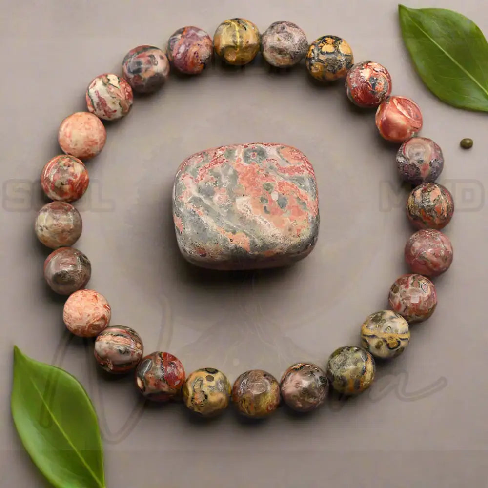 Natuursteen Reiki Armband 31 Rode luipaardhuid / 21cm(8.27inch) / 6mm Kralen