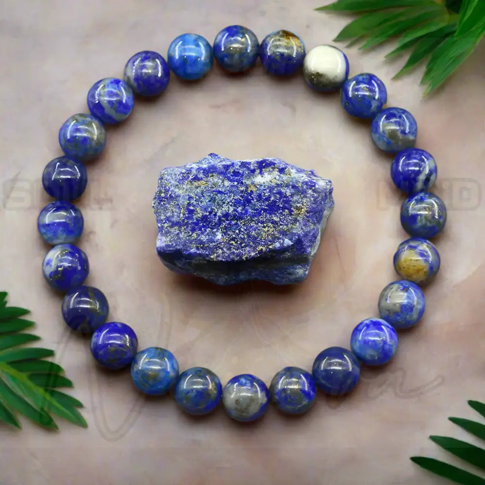 Natuursteen Reiki Armband 5 Lapis Lazuli / 17cm(6.69inch) / 8 mm Kralen