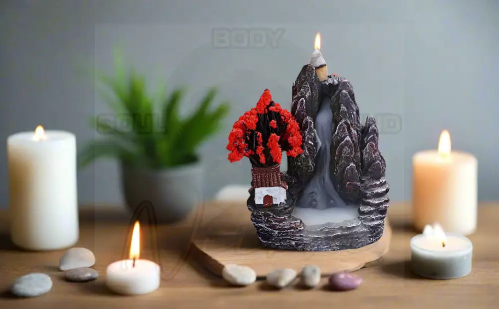 Reflux Wierookbrander Toren Rode boom (11 h x 9 l x 7.5 b cm)