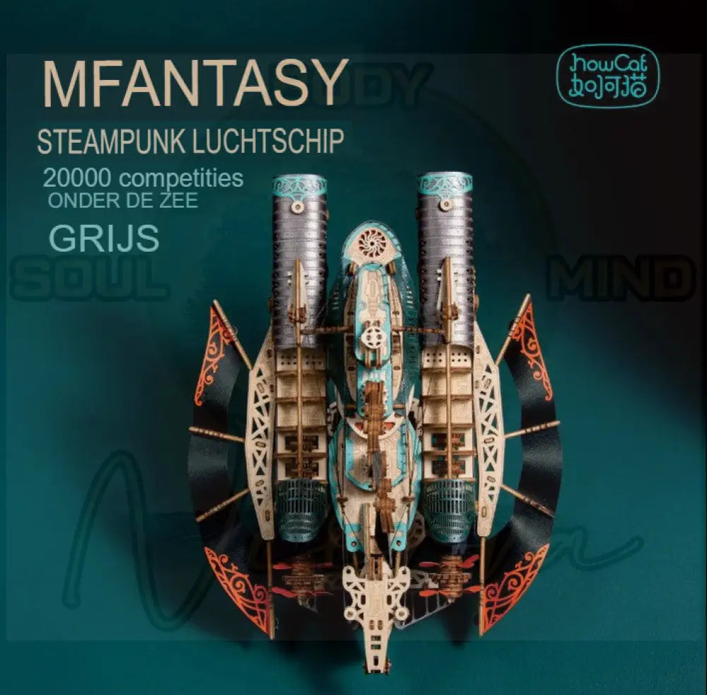 Ruimteschip Diy 3d Houten Puzzel Grijs