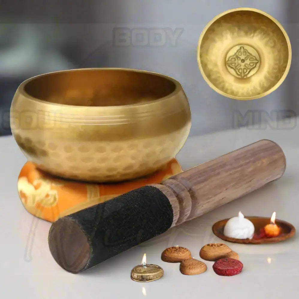 Tibetaanse Klankkom Set Soundbowl Oranje