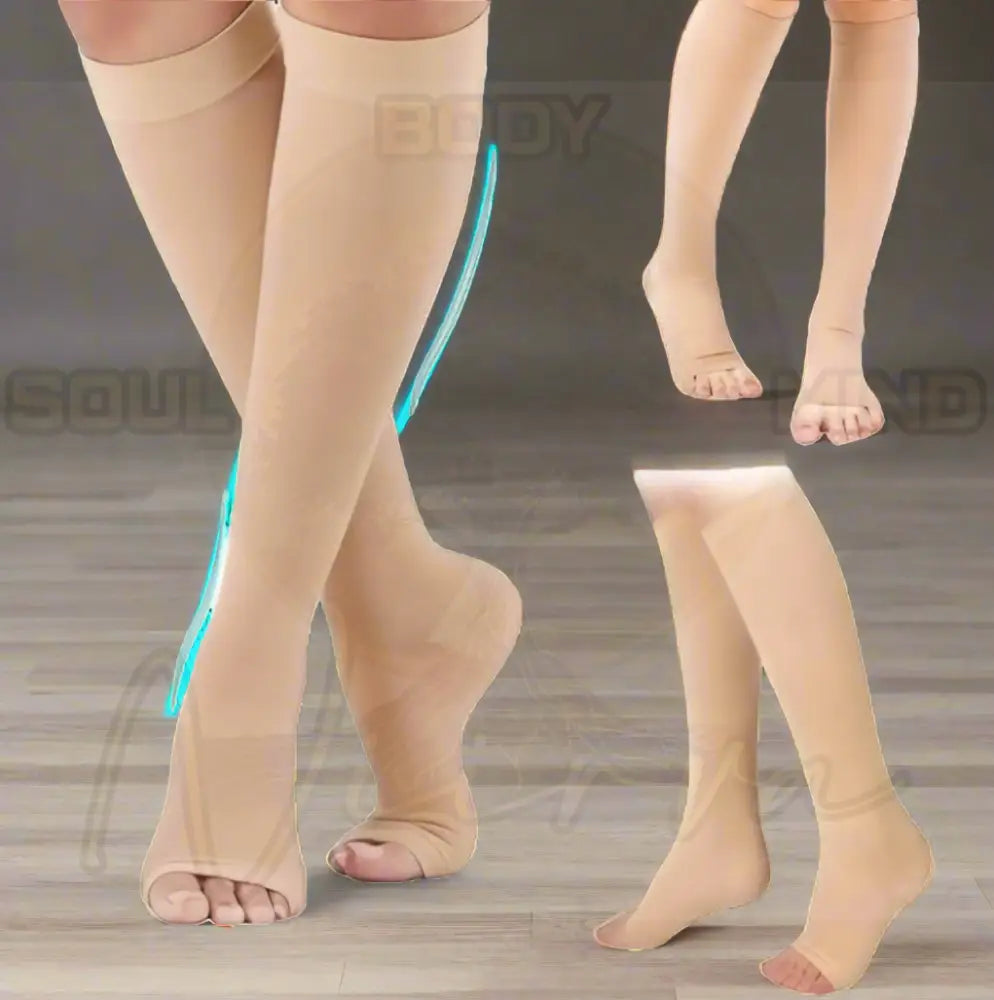 Unisex Compressie Medische Sokken Beige / S-M