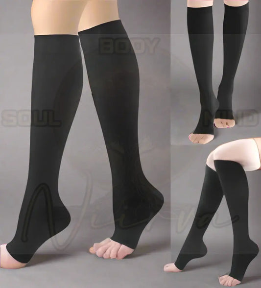 Unisex Compressie Medische Sokken Zwart / S-M