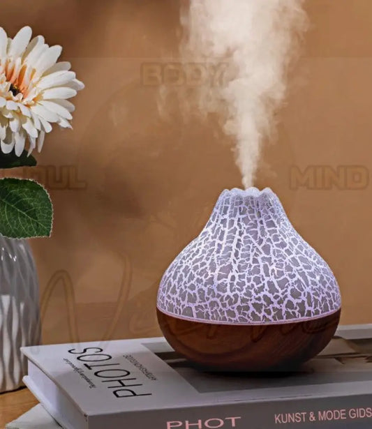 Vulkaan Luchtbevochtiger - USB - 300ML Wit Crackle