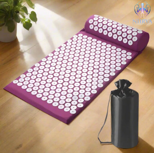 Yoga Massagepad Met Grote Touchpoints Paars Set met zak