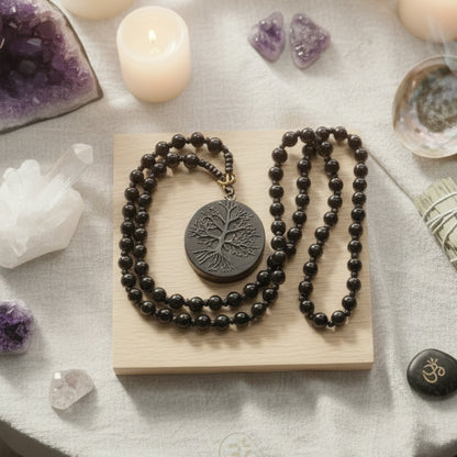 Natuurlijke Obsidiaan Tree of Life Hanger