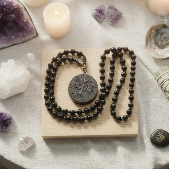 Natuurlijke Obsidiaan Tree of Life Hanger