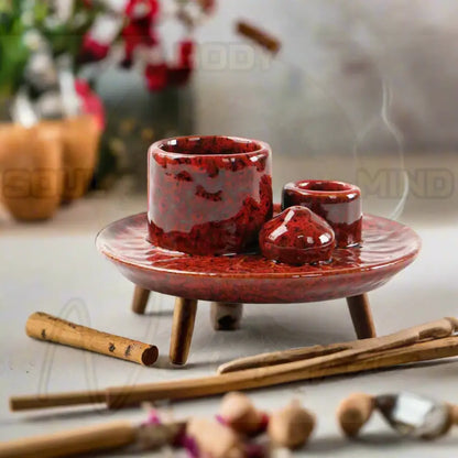 4 in 1 Keramische Wierook Brander A-Rood