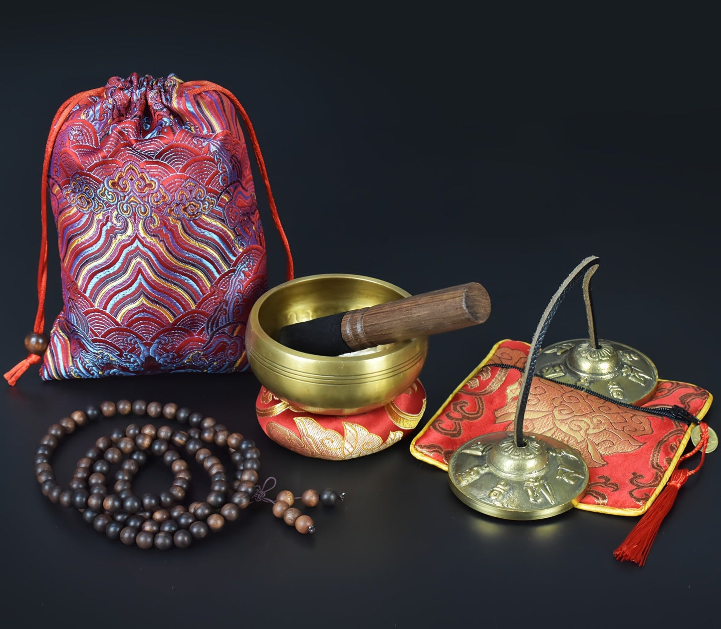 Tibetaanse Meditatie & Healing Set (7-delig) – Authentiek Ritueel voor Klank, Rust en Energiebalans