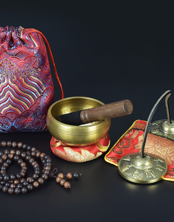 Tibetaanse Meditatie & Healing Set (7-delig) – Authentiek Ritueel voor Klank, Rust en Energiebalans