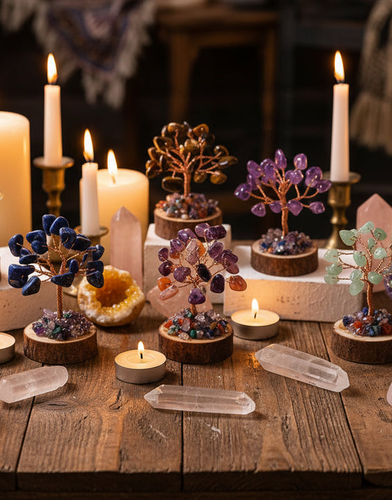 Chakra Edelsteenboom – Set van 12 Kristalboomen