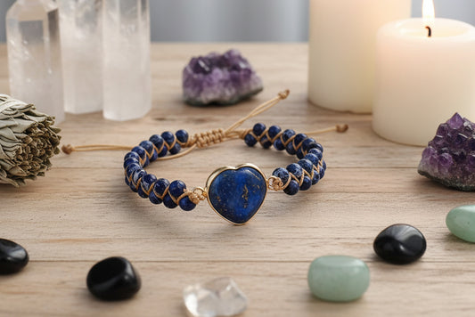 Handgemaakte Lapis Lazuli Kralen Armband – Verstelbaar 16-32 cm