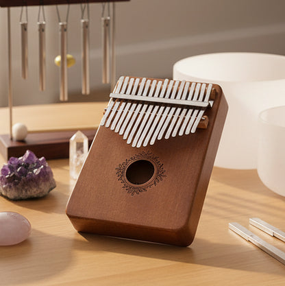 Kalimba Duimpiano 17 Toetsen – Mahoniehout | Draagbaar Muziekinstrument
