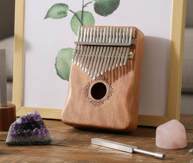 Kalimba Duimpiano 17 Toetsen – Mahoniehout | Draagbaar Muziekinstrument