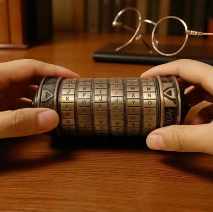 Leonardo Da Vinci Cryptex – Metalen Code Slot | Liefdesslot voor Bruiloft, Valentijn, Escape Room & Cadeau