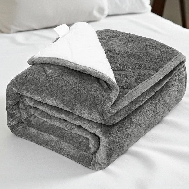 WOLTU Therapeutisch Verzwaringsdeken voor Volwassenen (7/9/11kg) – Dubbelzijdige Flanel & Sherpa Fleece – Tegen Stress, Angst & Slapeloosheid