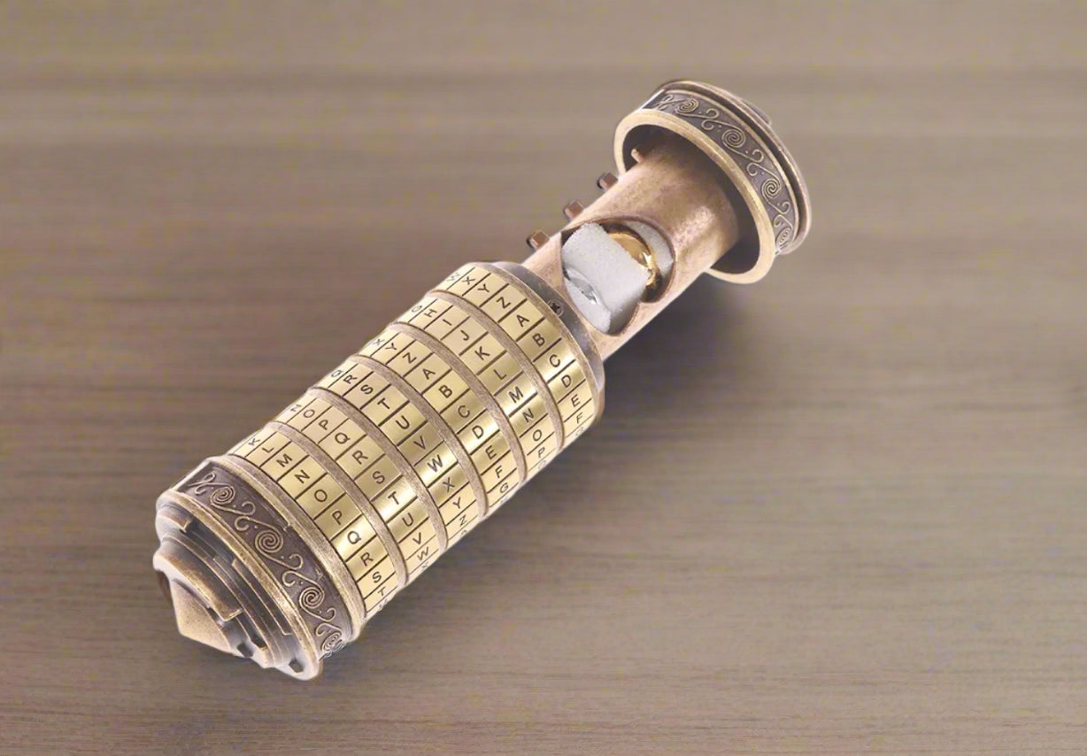 Leonardo Da Vinci Cryptex – Metalen Code Slot | Liefdesslot voor Bruiloft, Valentijn, Escape Room & Cadeau