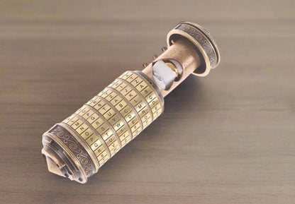 Leonardo Da Vinci Cryptex – Metalen Code Slot | Liefdesslot voor Bruiloft, Valentijn, Escape Room & Cadeau