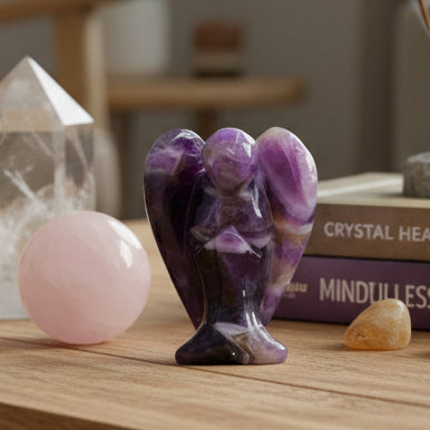 1 st Beschermengel van Edelsteen – Kristallen Beeldje voor Chakra Balans, Energiehealing en Rust